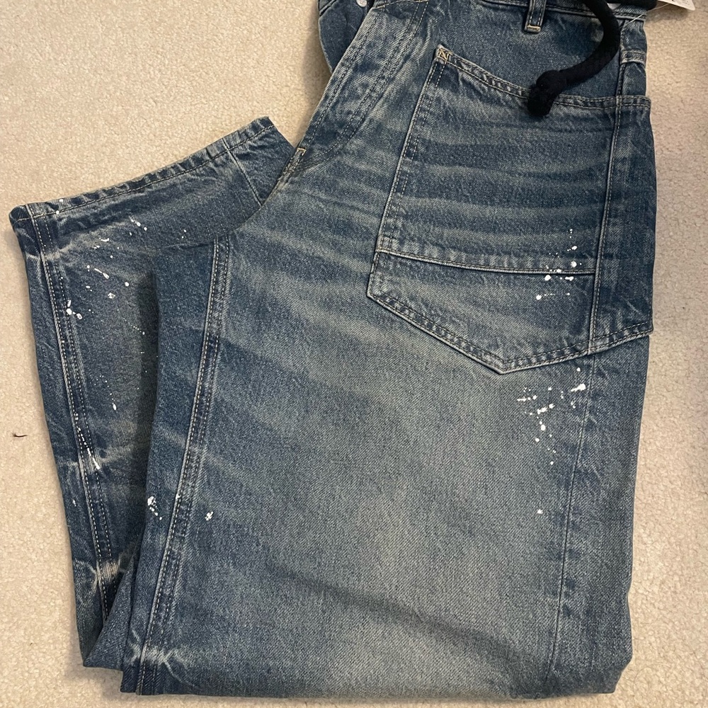Free People Women’s Barrel Blue Jeans
